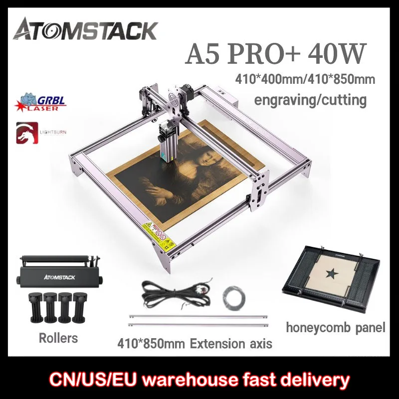 

ATOMSTACK A5 PRO+ 40W Laser Engraving Cutting Machine Automatic Eye Protection Fixed Focus Laser Printer For Metal Cup Pen CNC