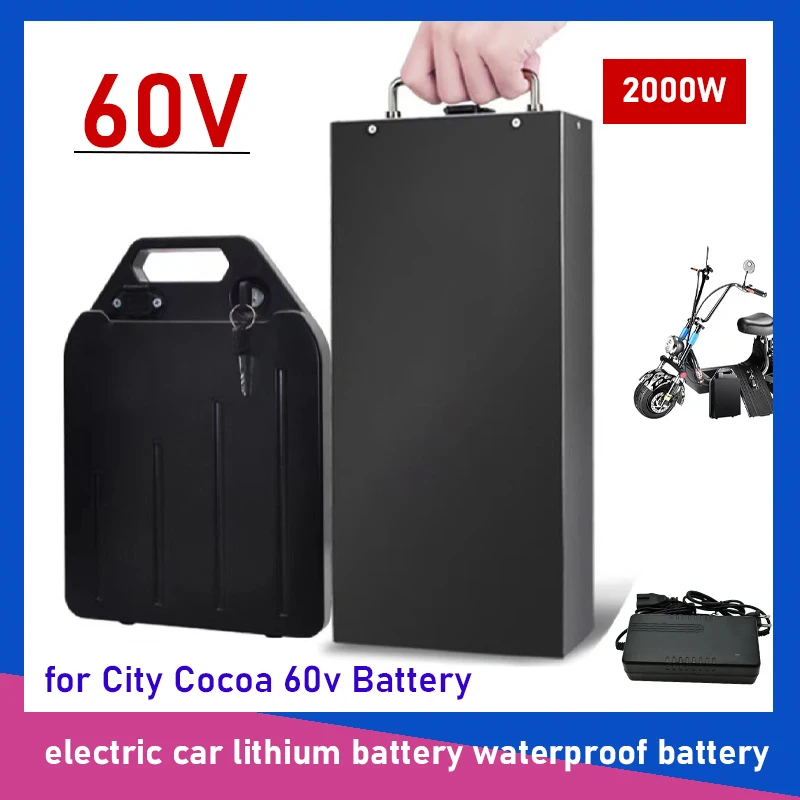 

60V 2000W Rechargeable Lithium Removable Waterproof Battery for Two Wheels Foldable Electric Scooter Bike Citycocoa 60V Battery
