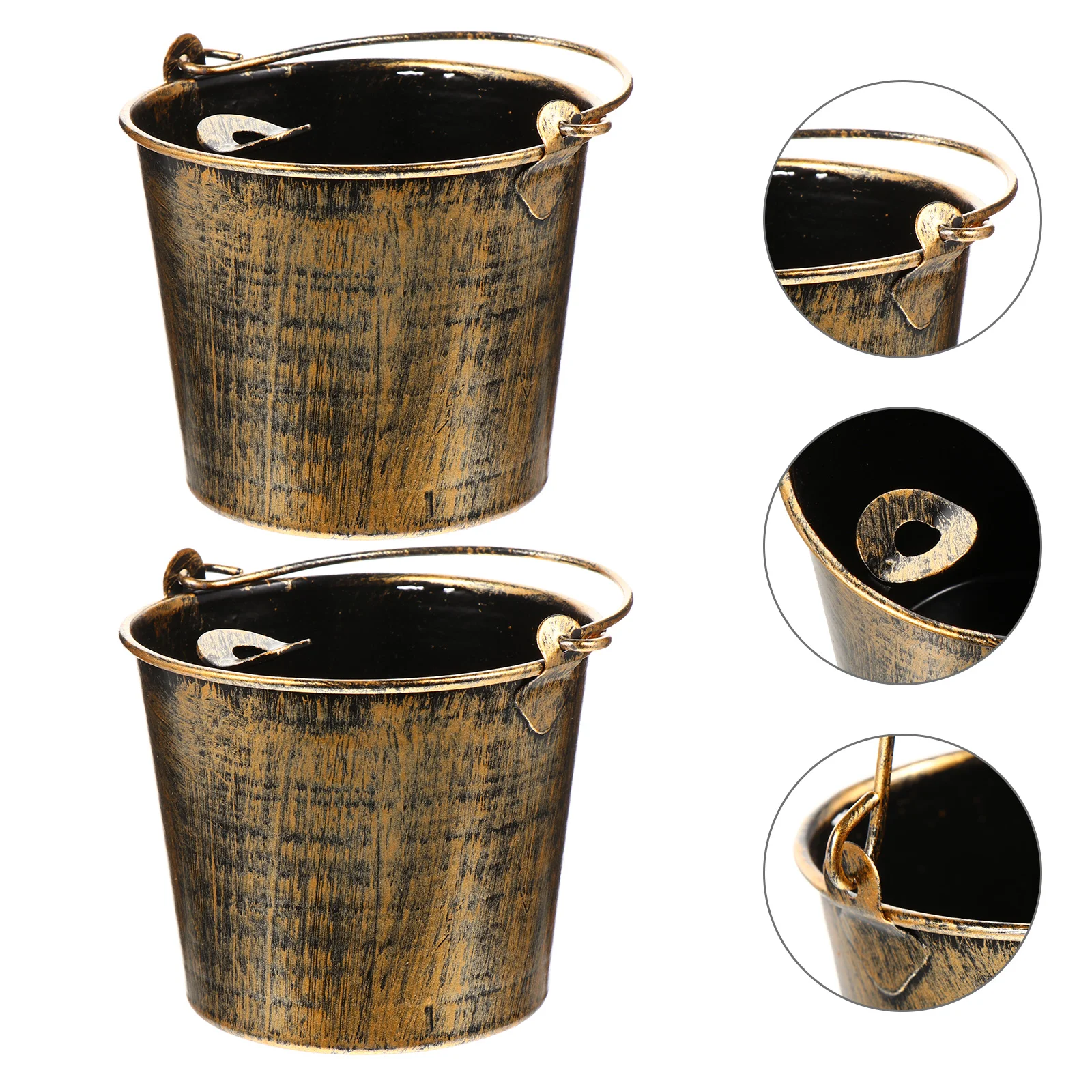 

Ashtray Ash Ashtrays Vintage Bucket Retro Shape Iron Household Metal Dish Holder Outside Lid Standing Tray Windproof Container