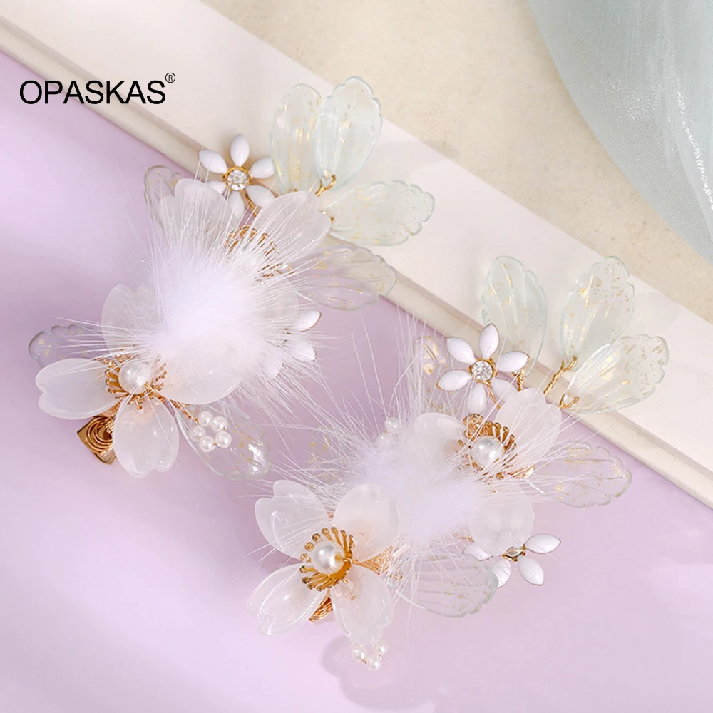 

Заколка для волос с плюшевыми шариками женская, заколка в китайском стиле, винтажный свадебный аксессуар для волос в форме цветка, ретро Юве...