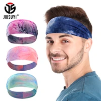 sports headbands sweatband tie dye hair bands yoga gym running headwear elastic anti slip hairband bandage accessories men women