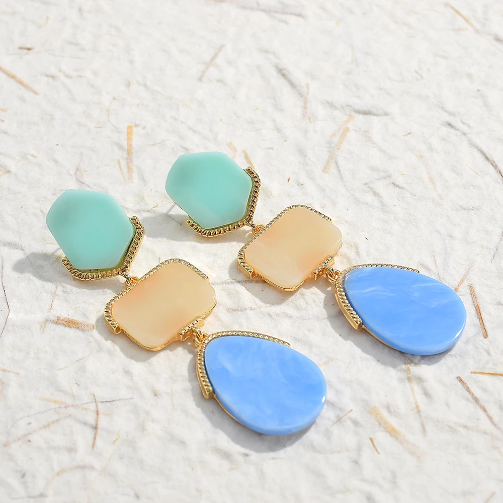 Богемные полимерные серьги-подвески для женщин и девушек искусственные камни