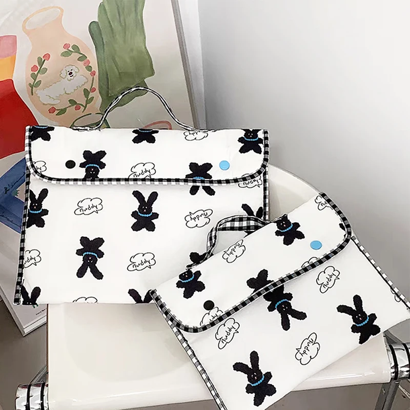 Мягкая хлопковая сумка для ноутбука с милым кроликом зимняя женская