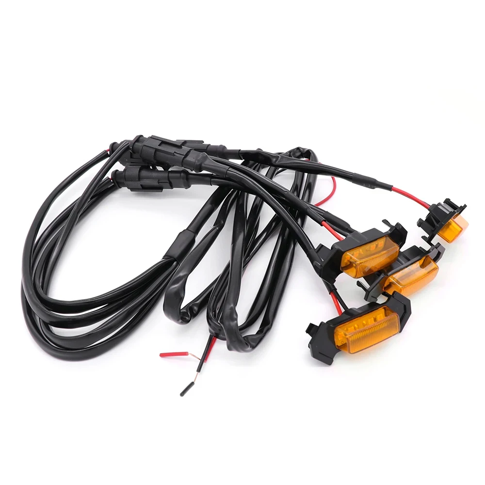 Автомобильная решетка радиатора желтого цвета заднее освещение для дневных