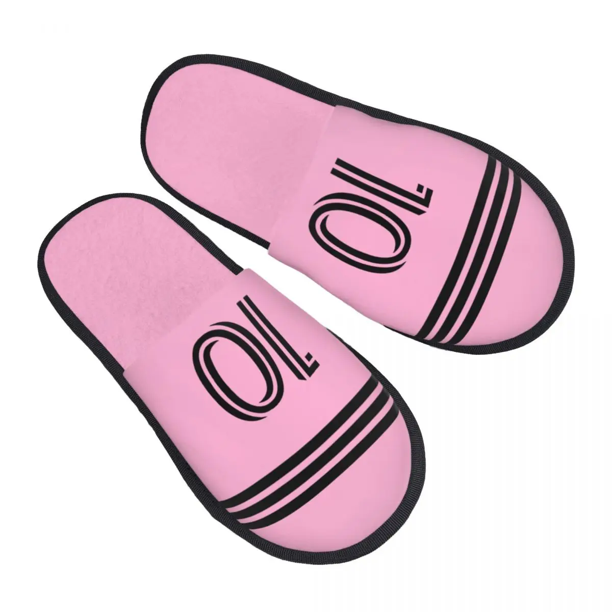 

Messied Foodball Home Cotton Slippers Anti-skid Miami Soccer Cozy Household Fur Slippers Slides Bedroom