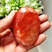high quality natural stone red hematoid quartz crystal palm home decoration meditate and chakra healing crystals