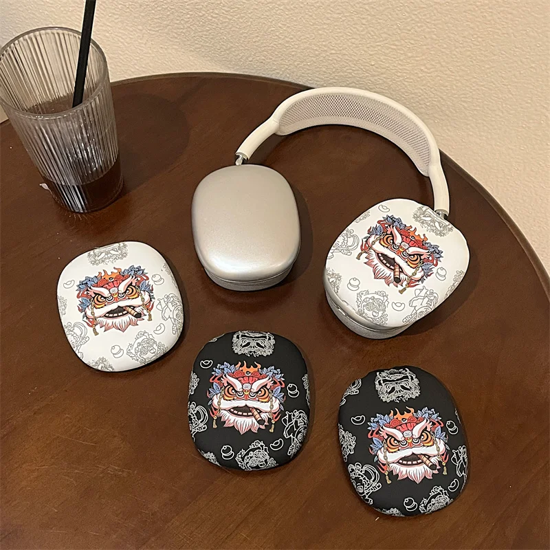 Фото Крутой чехол в стиле ретро для Airpods Max, китайский защитный чехол для Apple, Bluetooth, чехол для Airpods Max, мягкая коробка, защита гарнитуры №4