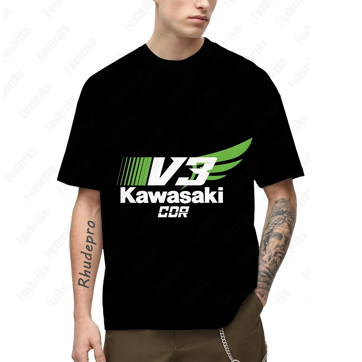 2024 Мужская Летняя Модная Брендовая Универсальная Футболка Kawasaki Ninja Для Езды На