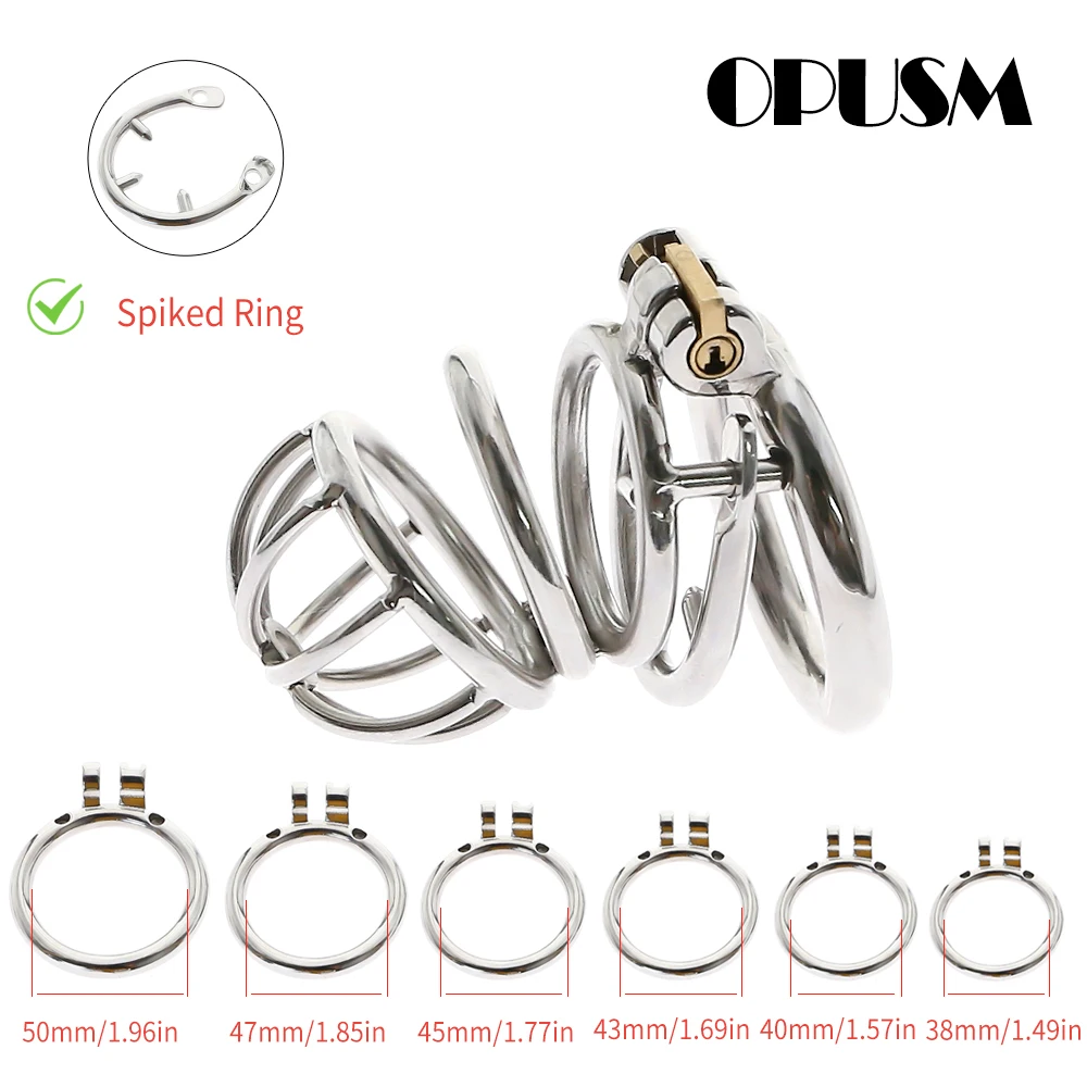 

2022 Metal New Spikid Ring Chastity Penis Cock Cage Men Bondage Penis Lock Chastity Cages Delay Ejaculation For Male