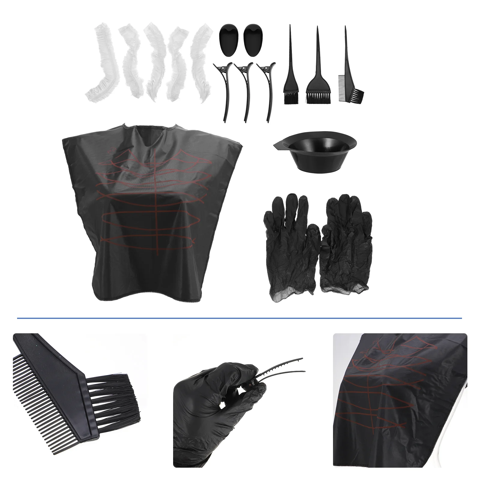 

1 Set Hair Dye Cape Hair Color Capes Bleach Tinting Brush Hair Dye Mixing Bowl Style Applicator Bowl Barber Cape