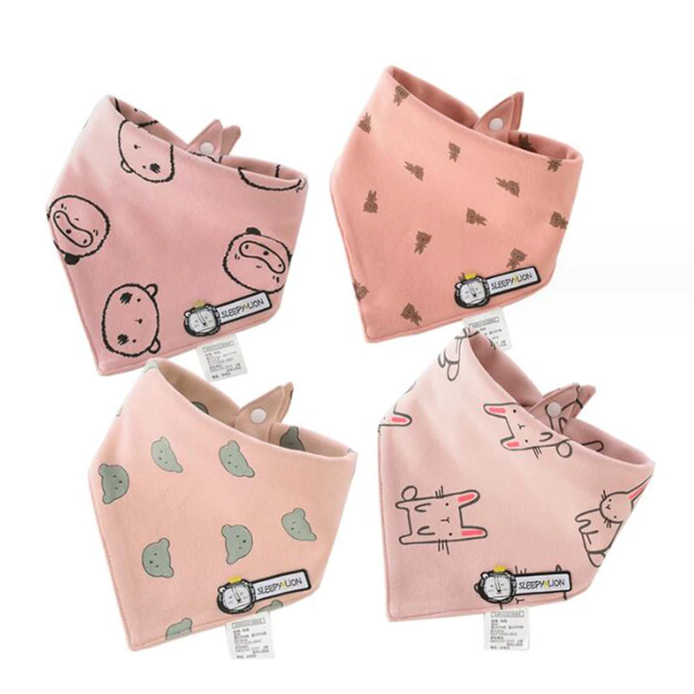 

4 Pieces Baby Bibs Cotton Triangle Soft Saliva Towel Teething And Drooling Newborn Bibs