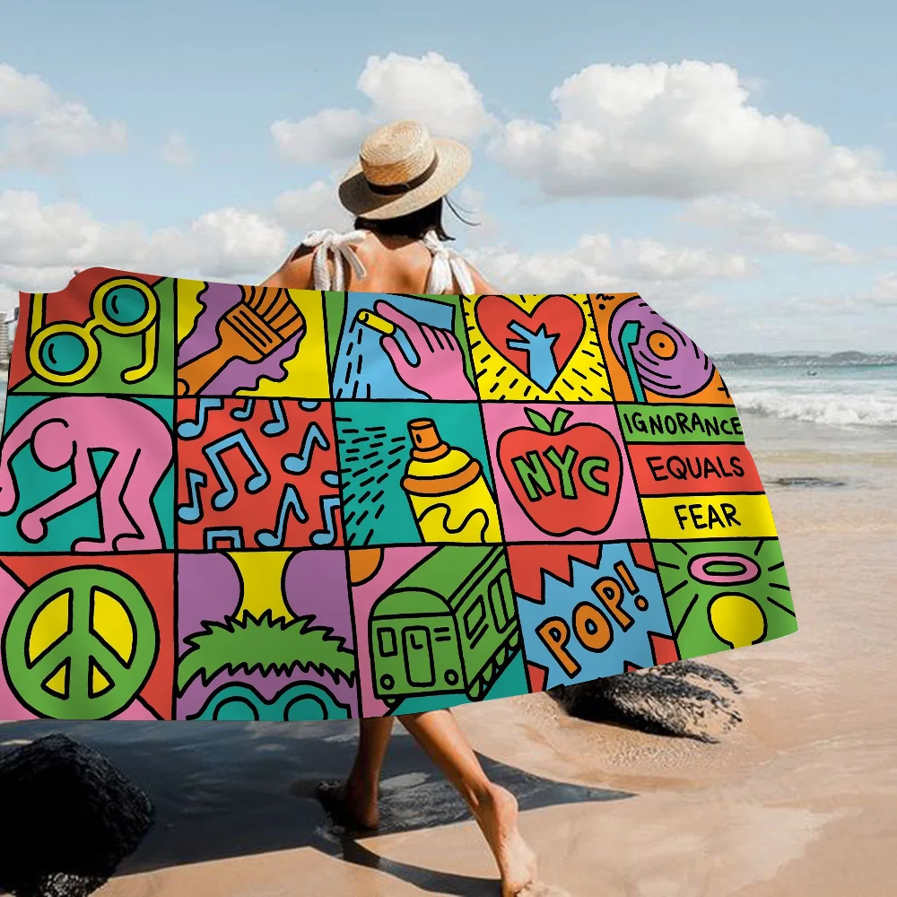 K-Keith H-Haring Art быстросохнущее полотенце из микрофибры мягкое впитывающее пляжное