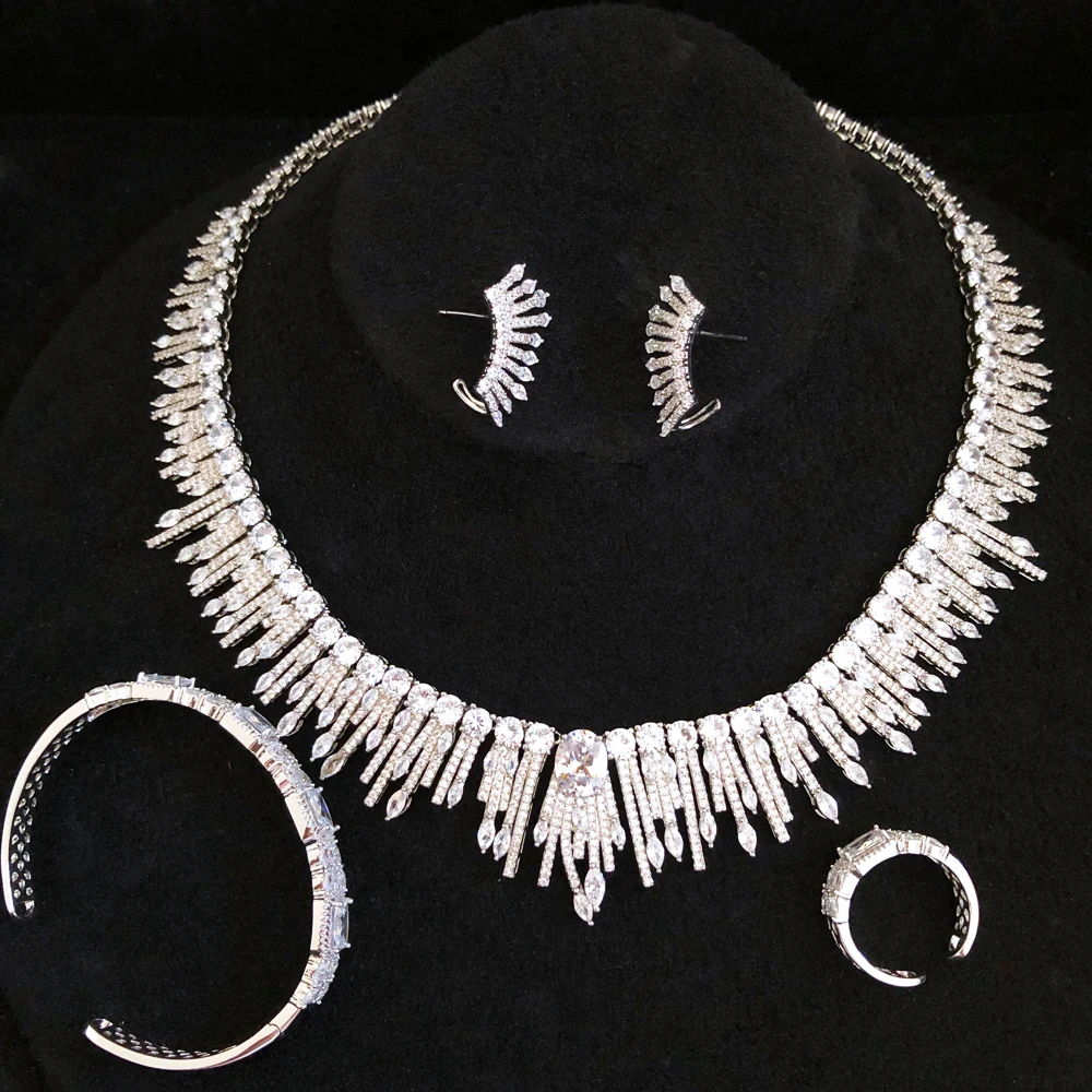 Комплект свадебных украшений GODKI роскошное красное ожерелье и серьги в форме