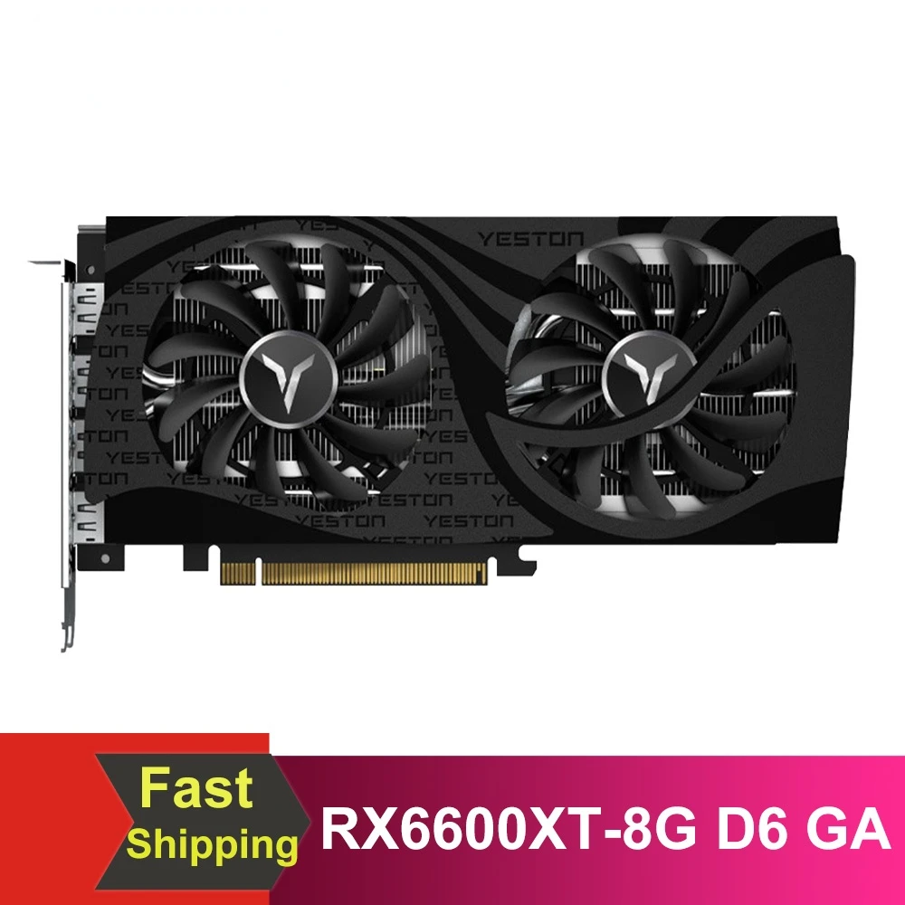 

Игровая видеокарта RX6600XT-8G D6 GA с памятью 8 ГБ/128 бит/GDDR6, 2 вентилятора охлаждения, металлическая задняя панель, выходные порты 3 * DP + HD