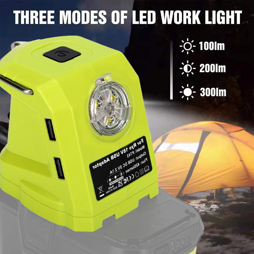 Переходник с светодиодный USB-портами и светодиодной подсветкой 14 4 В/18 в |