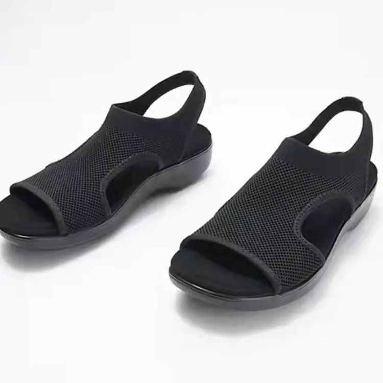 

Summer Beach Knitting Ladies Shoes for Retro Casual Women Flat Platform Sandals Flat Shoe Pull-on Shoes Sandals Large Size 35~43
