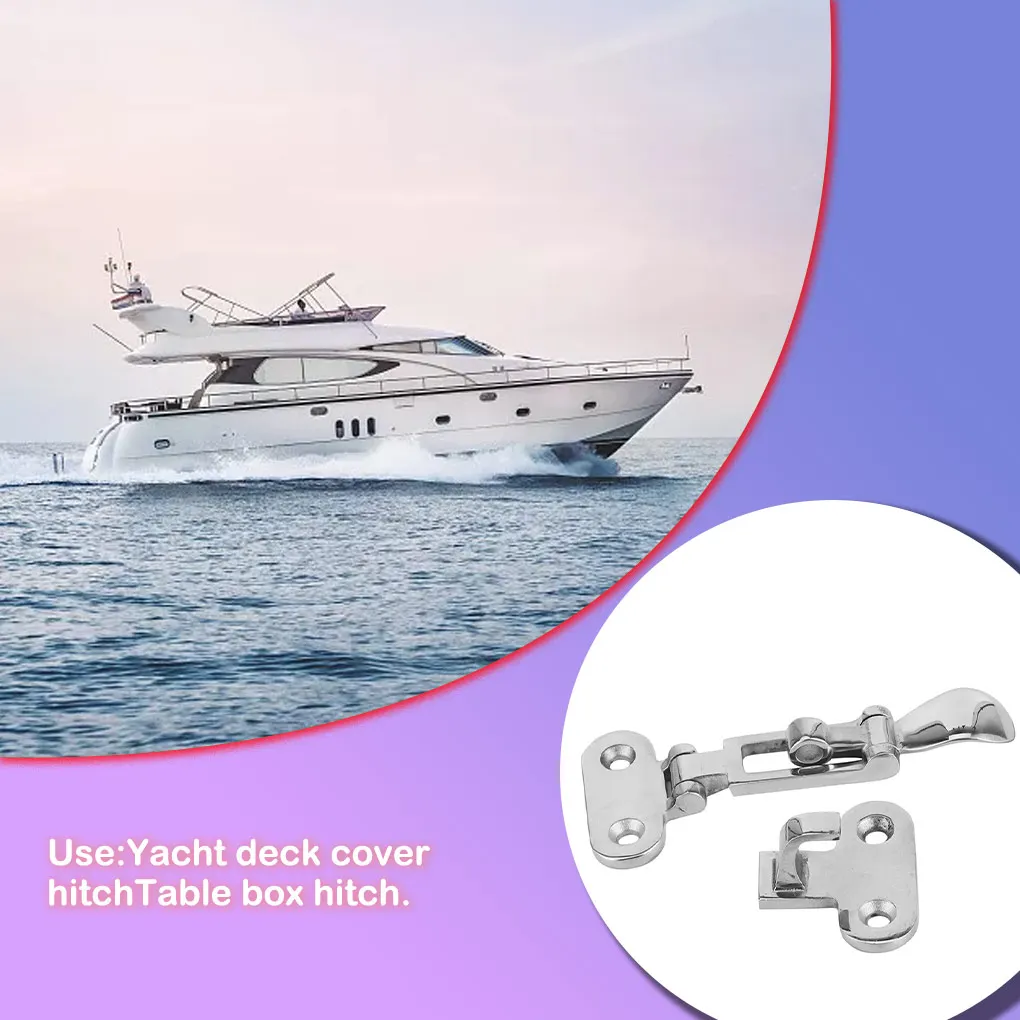 

Boat Door Latch Multifunctional Deck Lock Lightweight Easy Installation Buckle Boats Hardware Yacht Accessories Locking