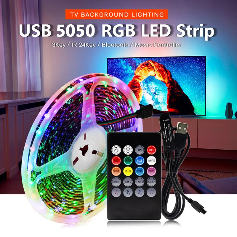 

RGB-лампа с самоклеящейся подсветкой для телевизора с USB-фоном, 5 В