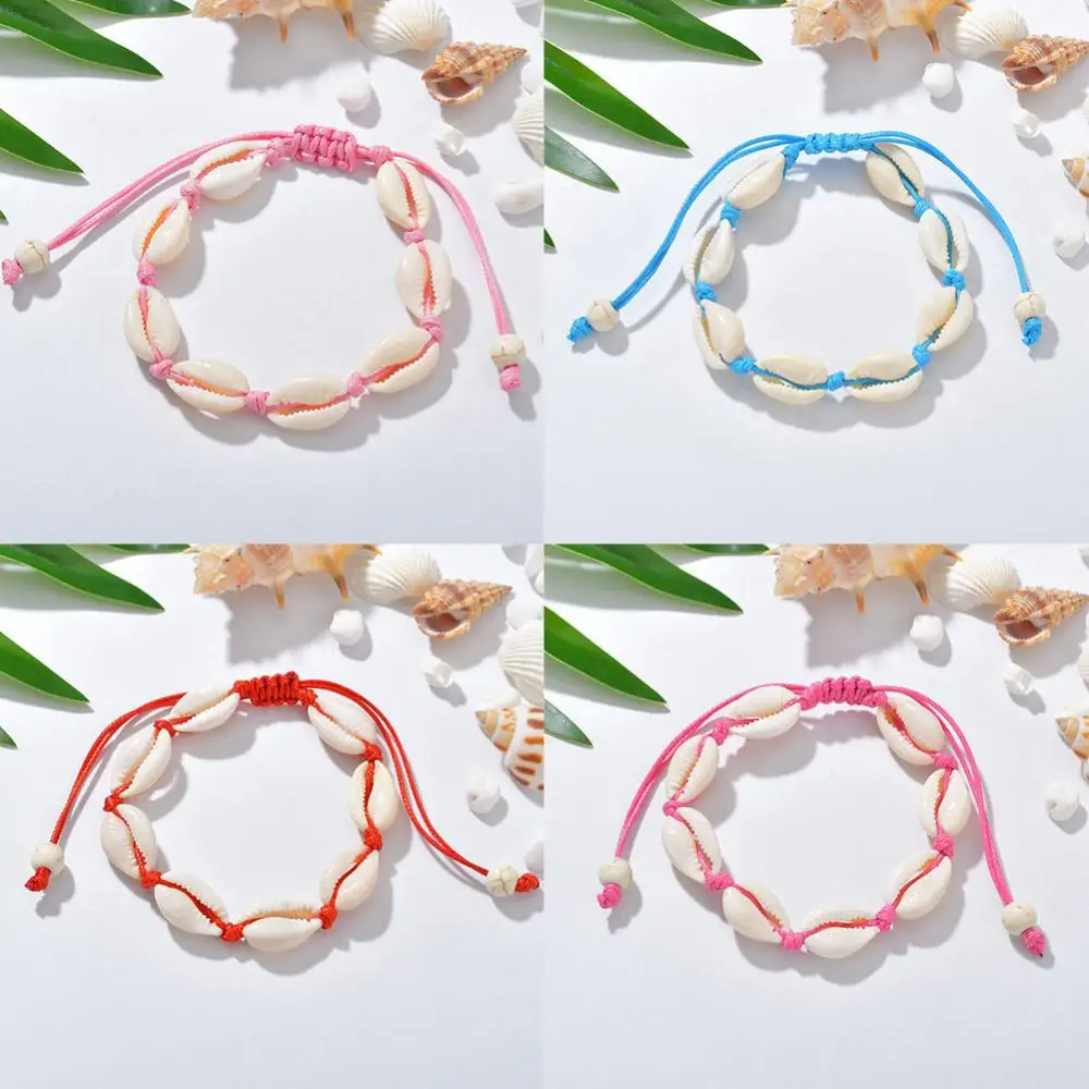 

Women Bangle Jewelry Accessory Bracelet Charm Hand Knitting Shell Beaded Chain