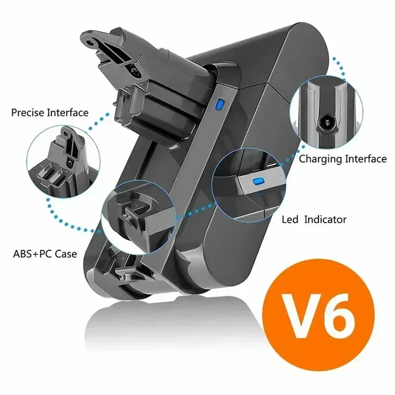 Аккумуляторная батарея для пылесоса Dyson V6 V7 V8 V10 SV11 SV09 8000 мАч