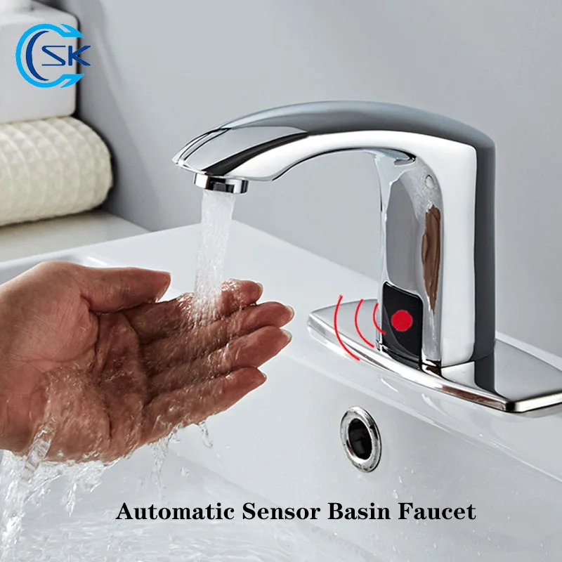 

Bathroom Automatic Touch Free Infrared Sensor Hot & Cold Water Faucets Touchless Water Saving Inductive Electric Tap Mixer Power
