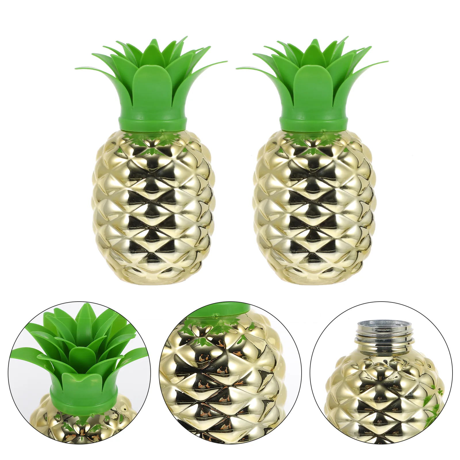 

Cups Pineapple Party Cup Hawaiian Drink Luau Straw Bottle Drinking Jar Straws Sippy Tropical Supplies Smoothie Mug Beach