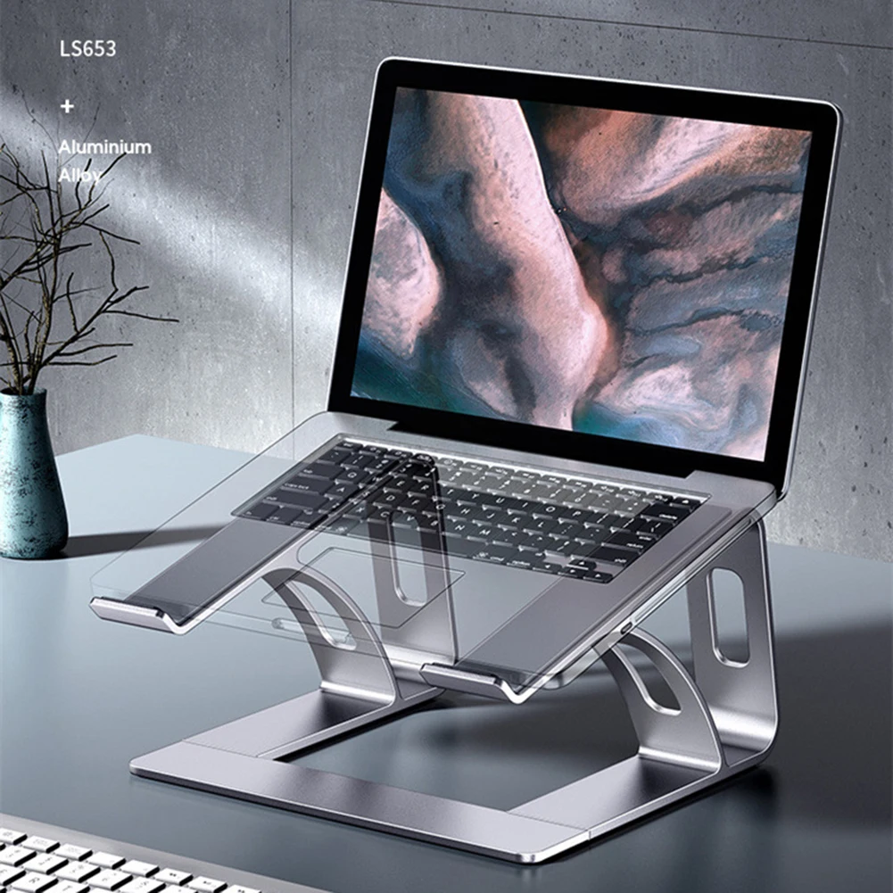 

Эргономичный кронштейн для ноутбука 17 дюймов, охлаждающий кронштейн из алюминиевого сплава, с отверстиями, нескользящий, съемный