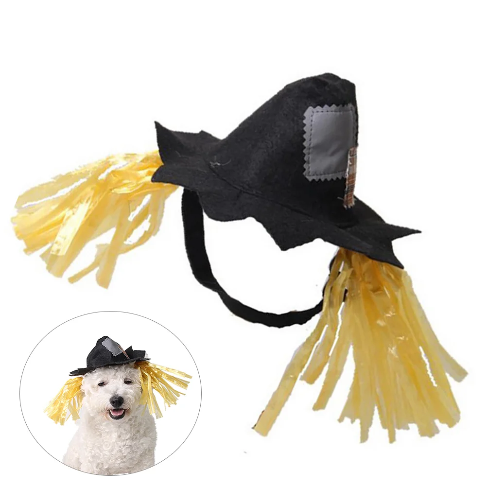 

Pet Hat Dog Scarecrow Costumecap Wizard Cat Costumes Party Hats Set Cosplay Dogs