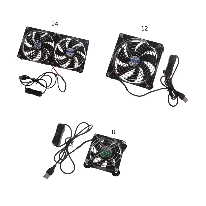

USB Router Cooling Fan DIY Box Cooler With Protective Net Desktop