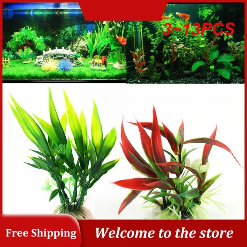 

3~13PCS 11cm Man-made Plastic Water Plants Aquarium Decorations Plants Do Not Fade And Durable Fish Tank Decorations Hot New
