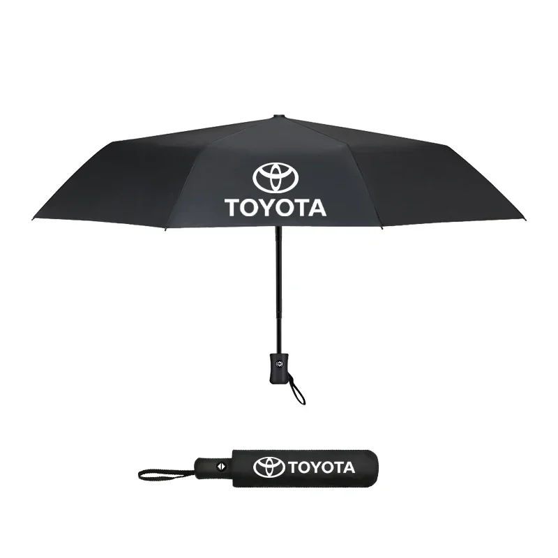 Автомобильный автоматический зонт от дождя, портативный для Toyota Corolla Camry Hilux CHR, автомобильная эмблема, деловой зонт, мужской черный зонтик от солнца