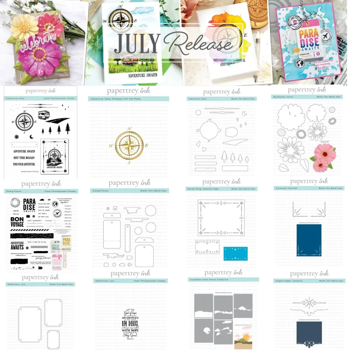 Компас Цветочный Пейзаж Прозрачные Штампы Металлические Вырубные Трафарет