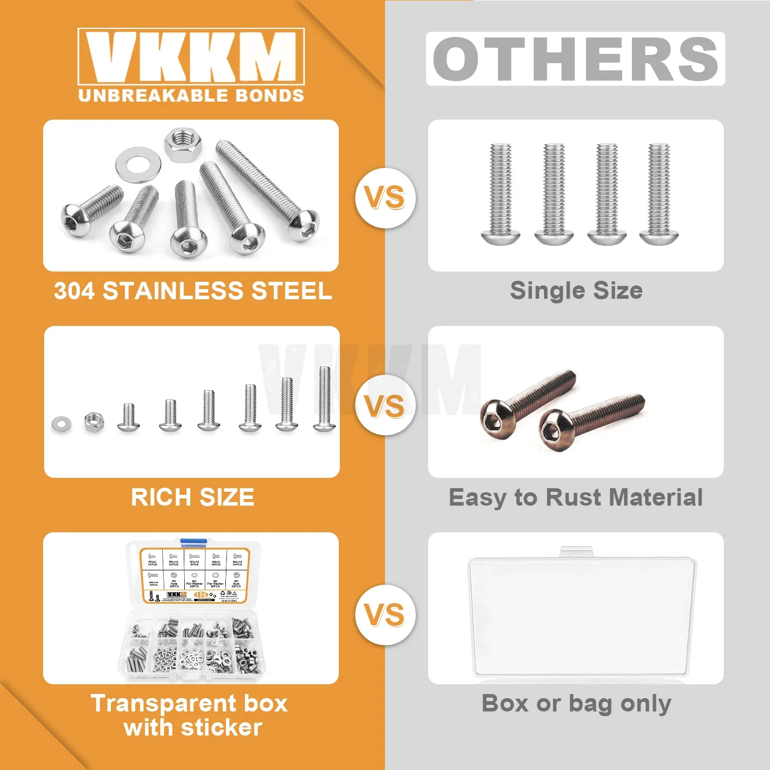 156 шт. комбинация шестигранных болтов с полукруглой головкой приводной винт