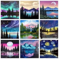 5d diy diamond painting moon star forest mountain lake landscape drawing full drill diamond embroidery cross stitch home decor