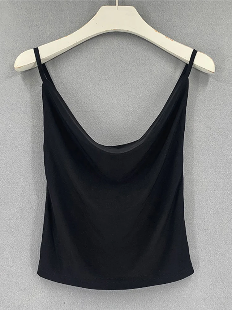 Белая Базовая Женская шелковая атласная майка летняя сексуальная для девушек на