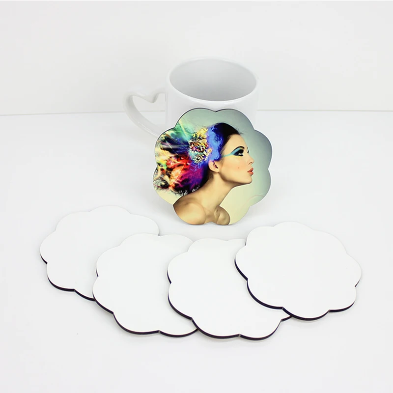 

1PC Sublimation Blank Coasters MDF Heat Transfer Cup Mats Coffee Mugs Non-Slip Heat Absorbing Coaster Home Supplies