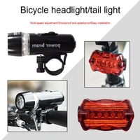 super bright headlight taillight set 5led bike lights front and back waterproof mtb flashlight cycling lamp bicycle accessories