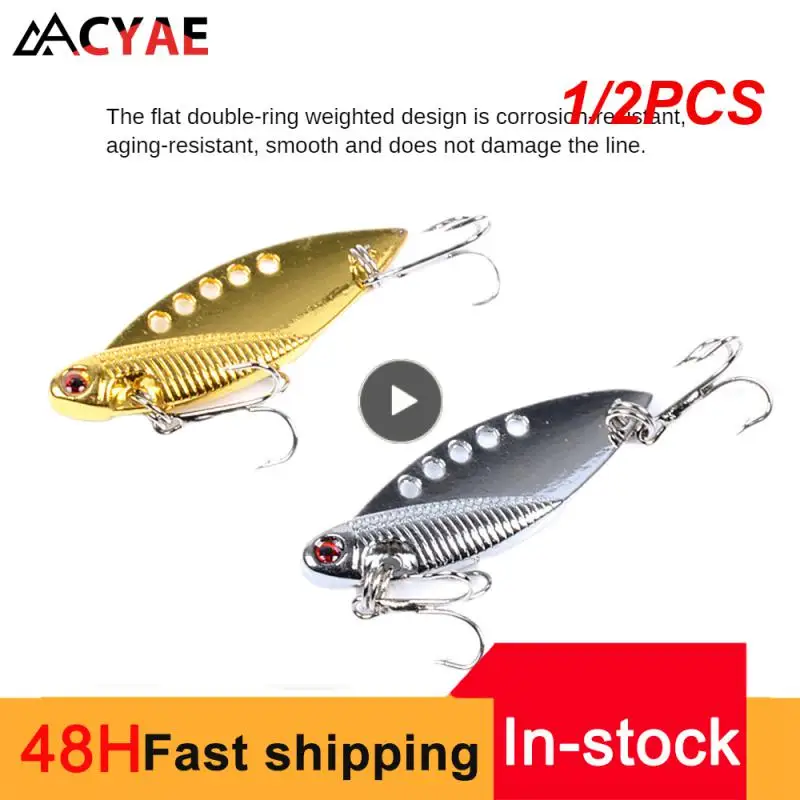 

1/2PCS Metal VIB Fishing Lures 55mm 11g Vivid Vibrations Spoon Lure Fishing Bait Bass Artificial Hard Bait Cicada Lure Tackle