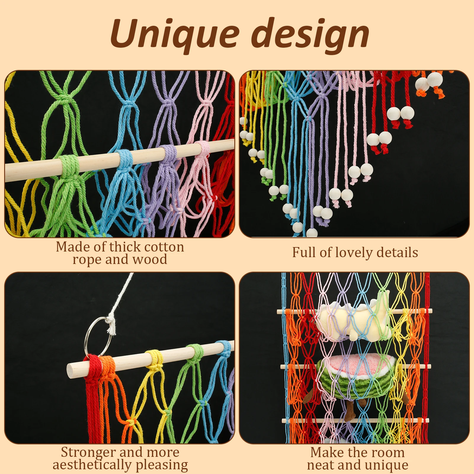 3-слойный Гамак Для Хранения Макамеров Большая Емкость Плюшевый Органайзер