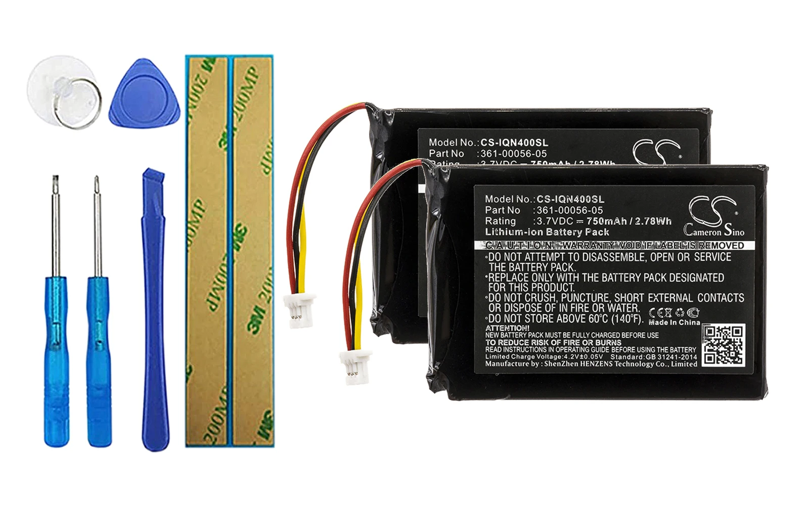 

2pack 750mA Battery for Garmin Nuvi 52, Nuvi 52LM, Nuvi 56LMT, Nuvi 66LM, Nuvi 68LMT 361-00056-05, 361-00056-11