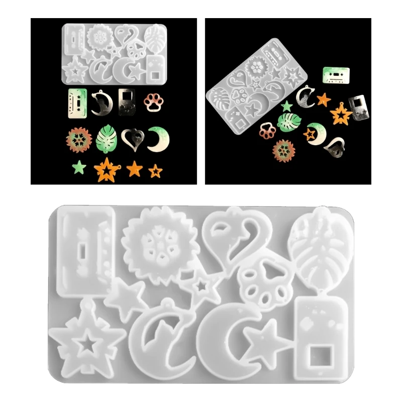 

Multiple Styles Earring Combination Ornament Molds Epoxy Keychain Mold Resin Casting Pendant Mold Suitable for Diy