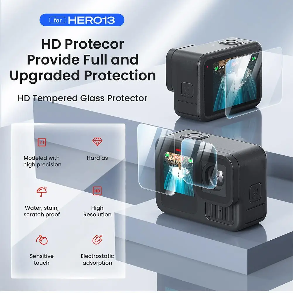 Защитная пленка для экрана и силиконовая крышка объектива GoPro Hero13 защита из