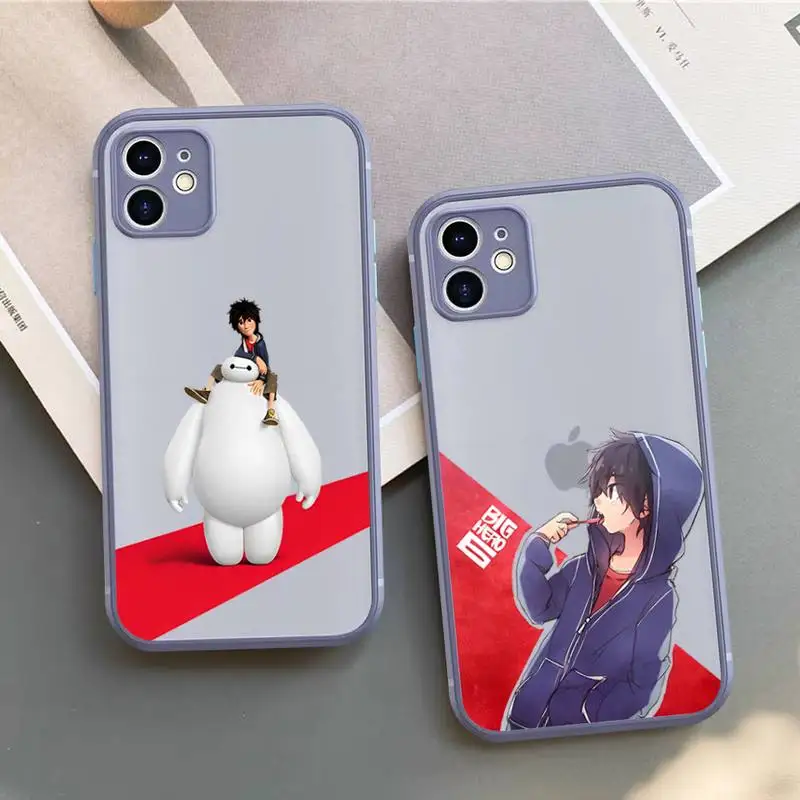 

Disney Big Hero Phone Case for iPhone X XR XS 7 8 Plus 11 12 13 pro MAX 13mini Translucent Matte Case