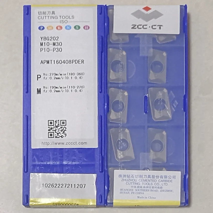 APMT160408PDER YBG202 ZCC.CT карбидные вставки для лезвия ЧПУ фрезерные стали нержавеющая