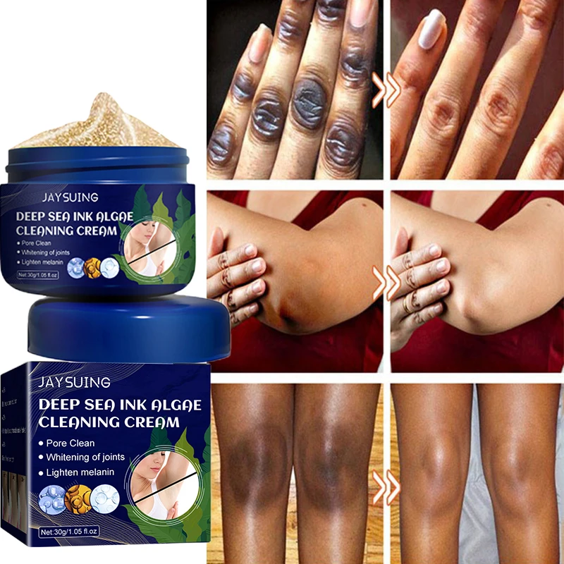 Deep-Sea Black Algae Cleaning Cream Moisturizing  Deep Whitening Exfoliators Lighten Melanin Skin Rejuvenation Skin Care Product