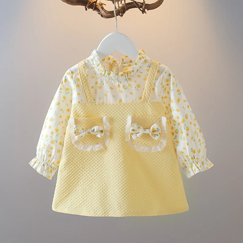 Baby Girls Dresses 2022 Spring New Long Sleeve Princess Dress for Newborns Cute Floral Dress Toddler Girls Clothing 9M 12M 24M