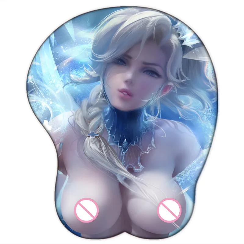 

Overwatch Sexy Girl Mercy 3D Mouse Pad Gaming with Wrist Rest Soft Silicone Anime Girl Big Oppai Mouse Pad Mat