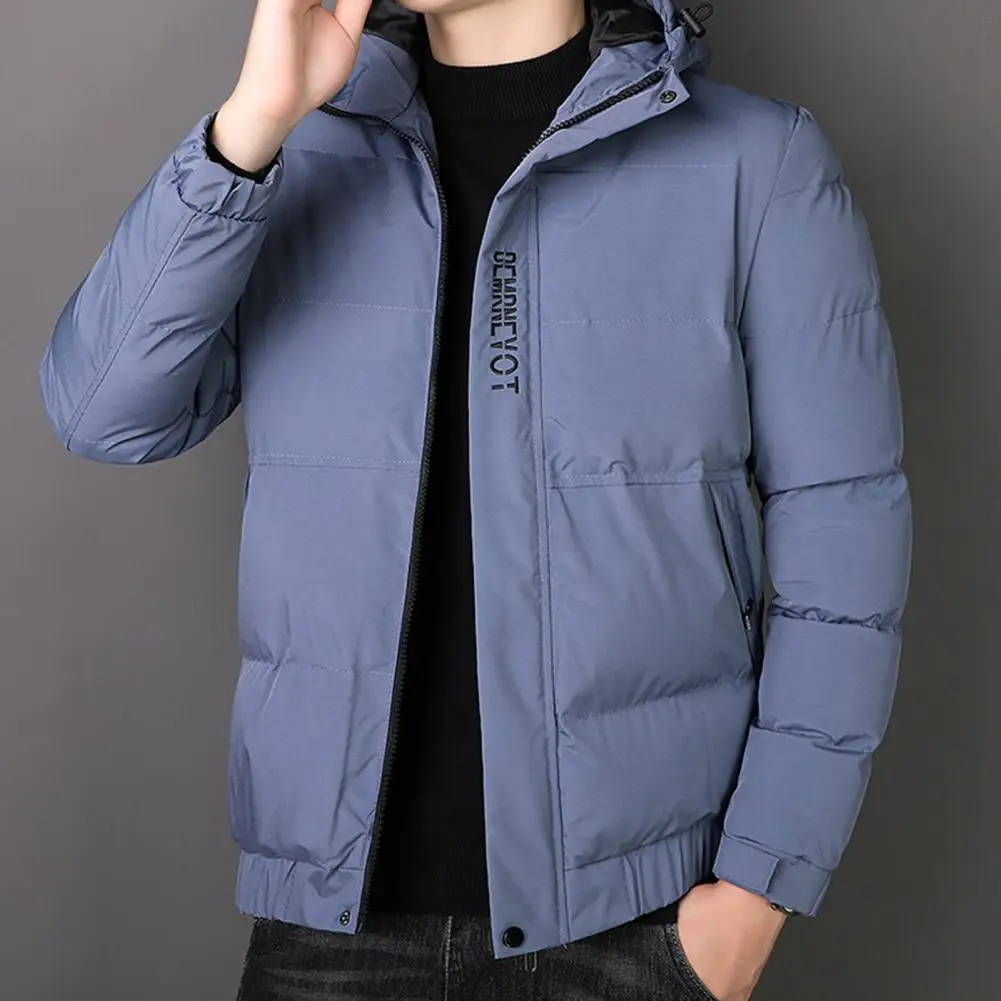 Trendy Men Coat Zipper Temperament Drawstring Elastic Cuff Jacket  Jacket Coat    Men Jacket