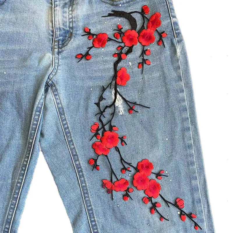 Нашивка С Цветочной Вышивкой 31x22 См Железная Аппликация Для Одежды Платьев