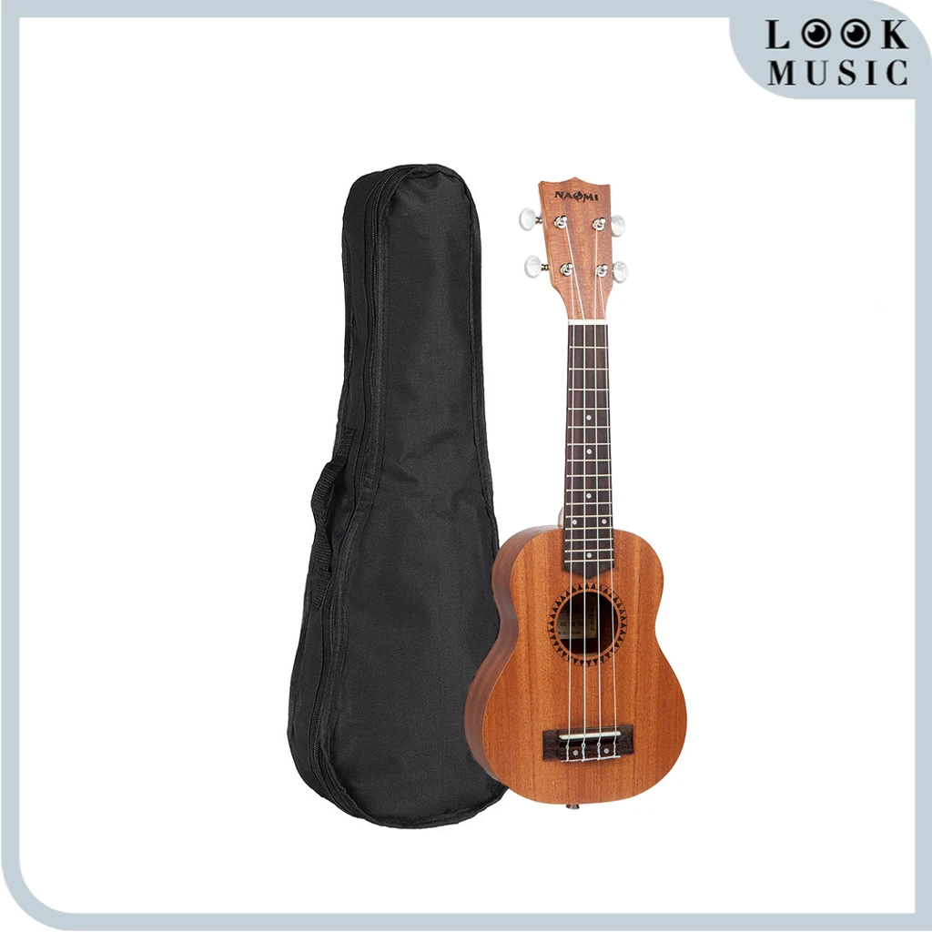 LOOK Soprano Wood Ukulele kid Starter Uke Hawaii kids Guitar 21 Inch W/Gig Bag For Kids Students &amp Beginners By NAOMI | Спорт и